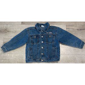 Harley Davidson Denim Jean Jacket Kids Youth Boys Large Size 6 Blue Long Sleeve